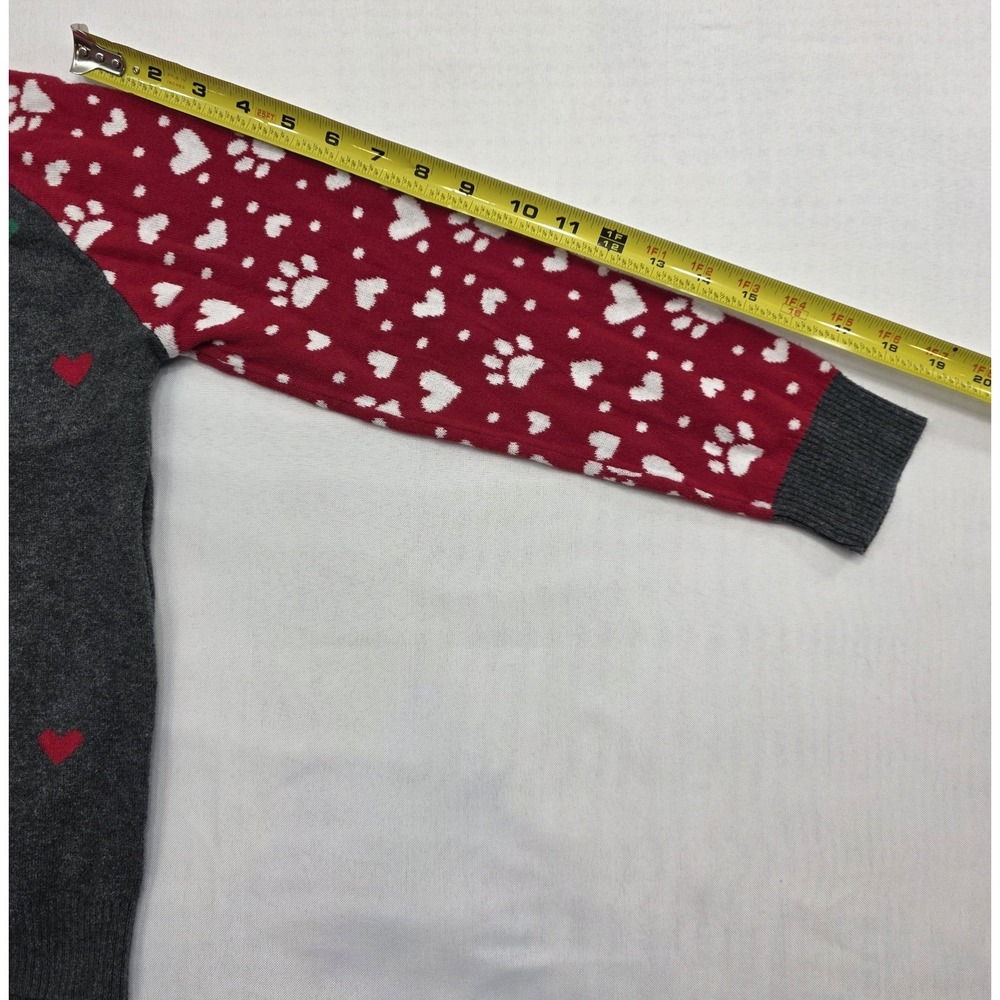 Well Worn Holiday Sweater Girl's Meowy Christmas Long Sleeve Sweater. Size 10-12 - Picture 9 of 10
